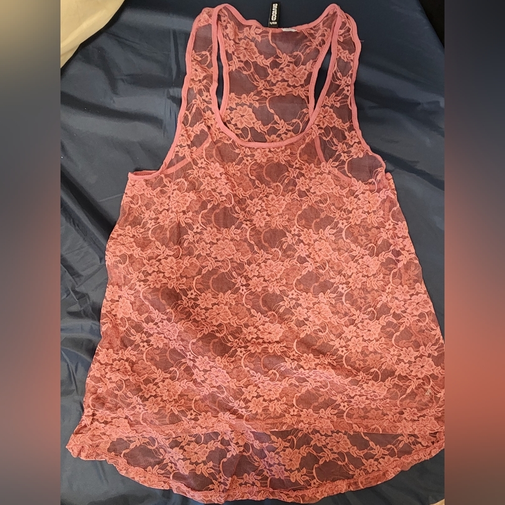 Pink flowery tank top